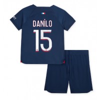 Paris Saint-Germain Danilo Pereira #15 Heimtrikotsatz Kinder 2023-24 Kurzarm (+ Kurze Hosen)